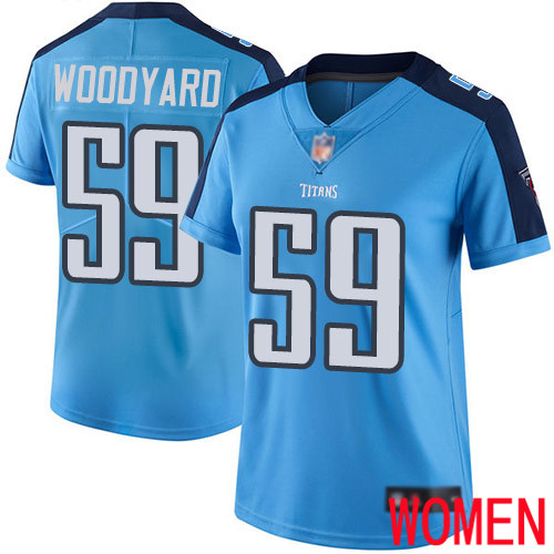 Tennessee Titans Limited Light Blue Women Wesley Woodyard Jersey NFL Football #59 Rush Vapor Untouchable->women nfl jersey->Women Jersey